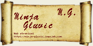 Minja Gluvić vizit kartica